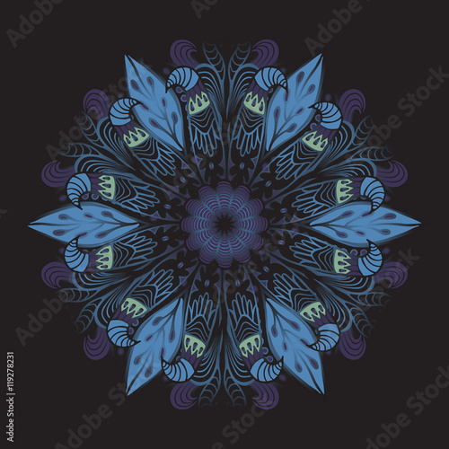 stock vector mandla pattern for printing on paper, fabric. India