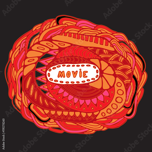stock vector hand draw abstract background. movie pattern