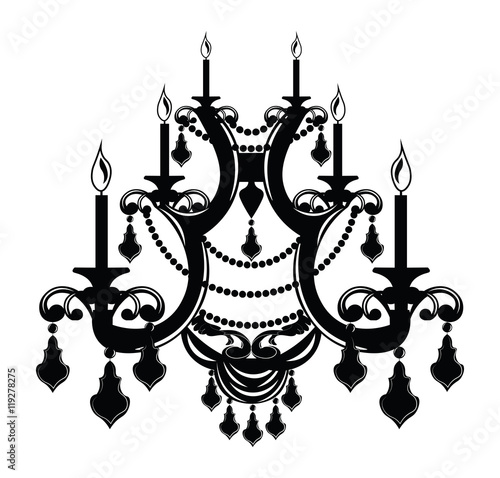 Baroque Elegant Wall lamp with ornaments.Vector Elegant Royal Baroque Style Wall lamp