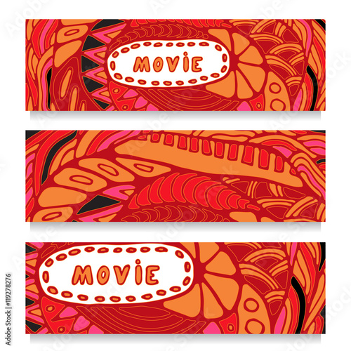 stock vector hand draw abstract background. movie pattern