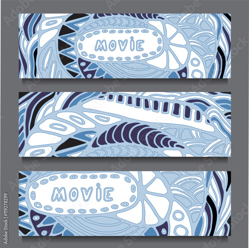 stock vector hand draw abstract background. movie pattern