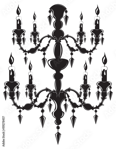 Baroque Elegant Wall lamp with ornaments.Vector Elegant Royal Baroque Style Wall lamp