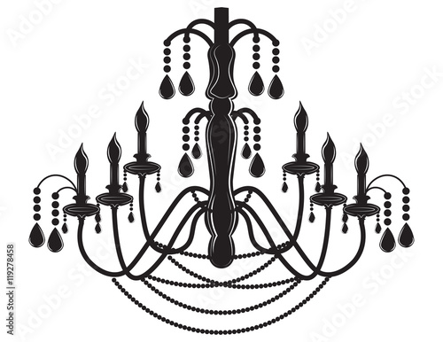 Rich Baroque Classic chandelier. Luxury decor accessory design. Vector illust...