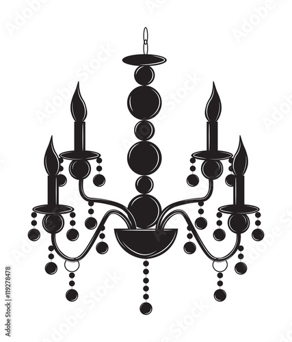 Rich Baroque Classic chandelier. Luxury decor accessory design. Vector illust...