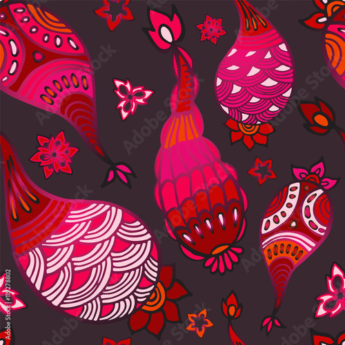 stock vector seamless paisley pattern for printing on paper, fab