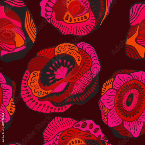 stock vector abstract seamless  pattern. orient floral ornament.