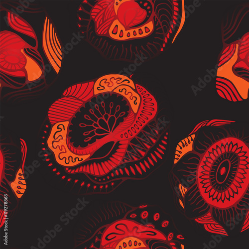 stock vector abstract seamless  pattern. orient floral ornament.