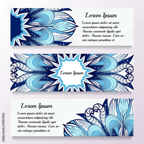 Stock vector set of template with floral ornament,oriental desig