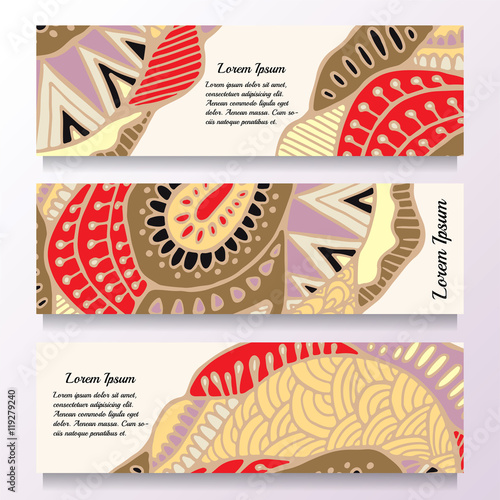 Stock vector set of template with floral ornament,oriental desig