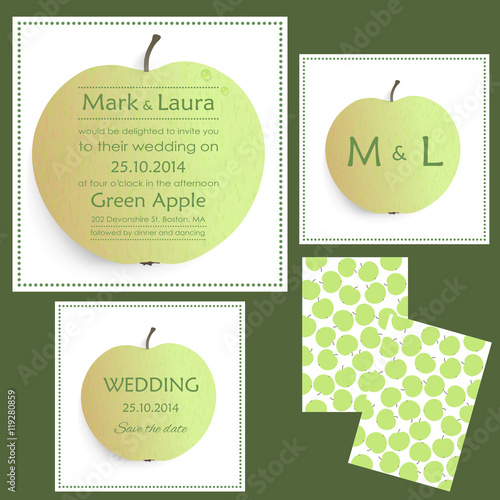 Set of wedding cards or invitations