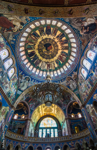 dome of Orthodox Holy Trinity Cathedral in Sibiu in Romania