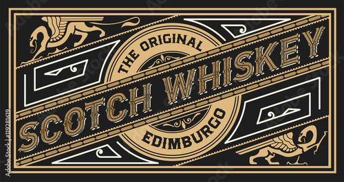 Retro whiskey label. Vector