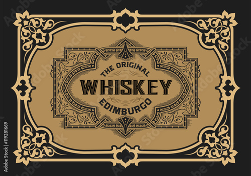 Vintage design for labels, emblem, banner, logo, sticker. Suitab