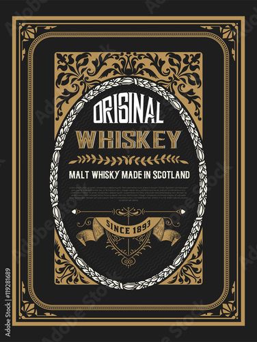 Vintage design for labels. Suitable for whiskey or other comerci