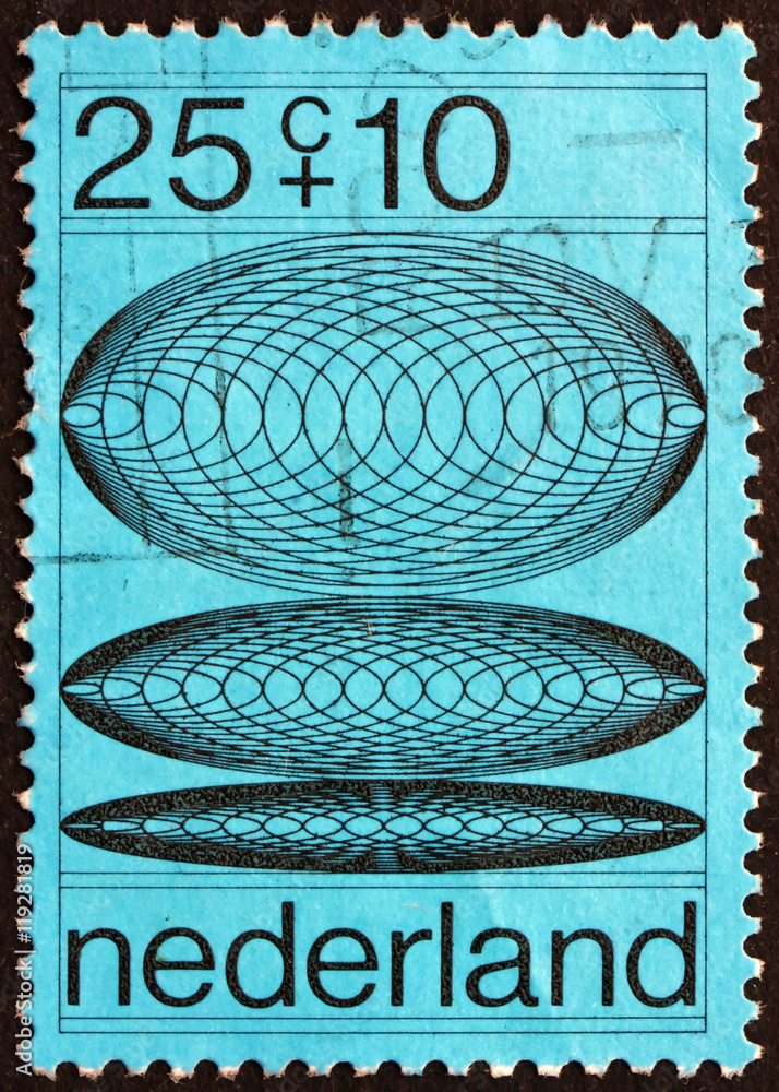Postage stamp Netherlands 1970 Transition Phases of Concentric Circles