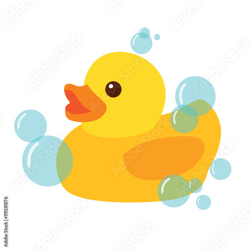 Yellow Rubber Duck Icon Vector Illustration Clipart