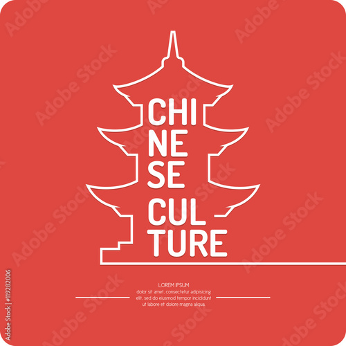 Poster vector illustration of Chinese culture