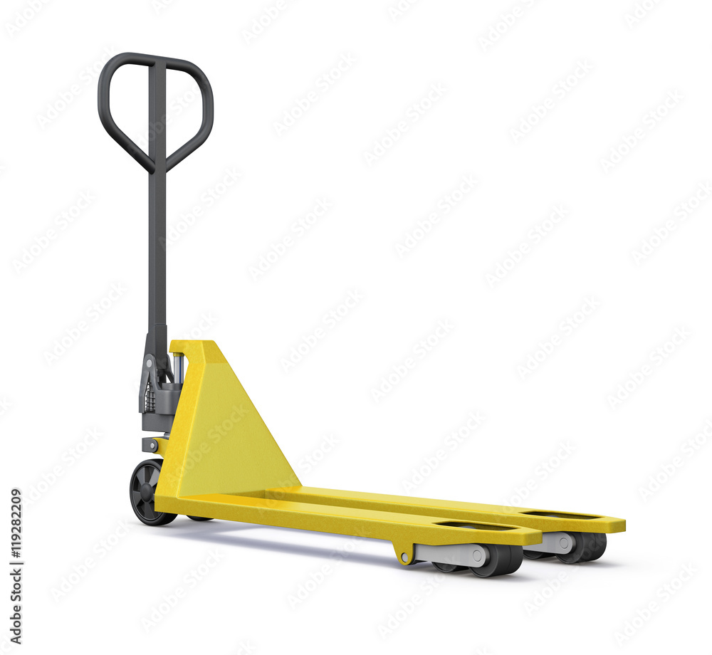 Hand pallet truck. 3d render image. Hand pallet truck. 3d render image.
