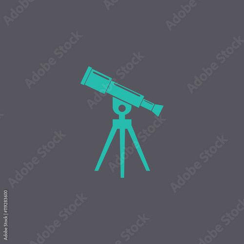 Telescope icon. Flat design style.