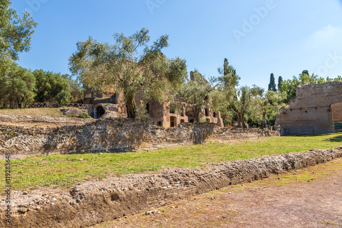 Villa Adriana, Italy. Ancient ruins of the imperial residence. UNESCO list