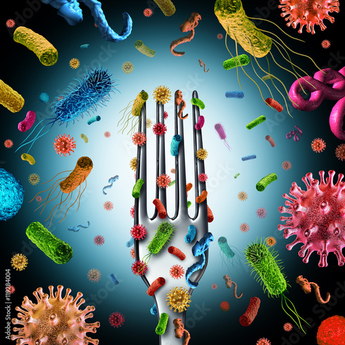 Foto Bacteria And Germs On Food