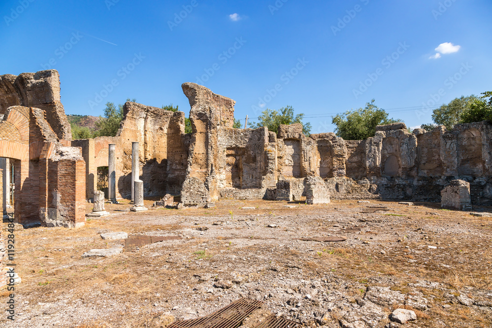 The villa of the Emperor Hadrian, Italy. Ruins of the Golden Square