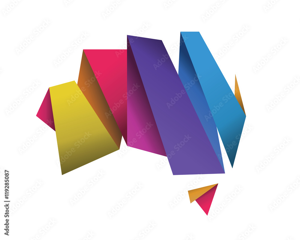 Modern Australia Logo - Colorful Sharp Polygonal Gradient Australia Map Modern Australia Logo - Colorful Sharp Polygonal Gradient Australia Map