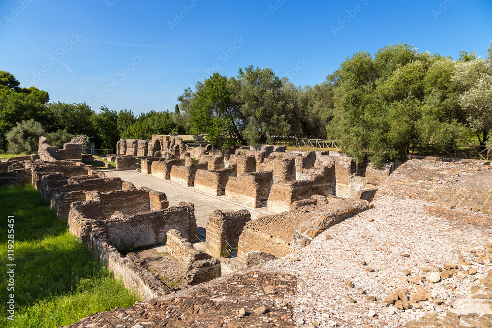 The villa of the Emperor Hadrian, Italy. Antique ruins