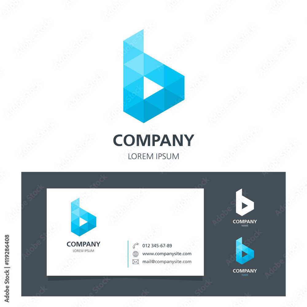 Letter B - Logo Design Element with Business Card - illustration