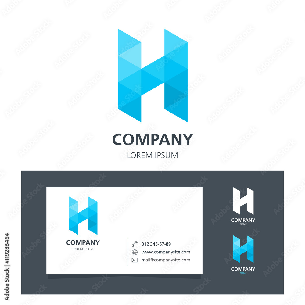 Letter H - Logo Design Element with Business Card - illustration Letter H - Logo Design Element with Business Card - illustration