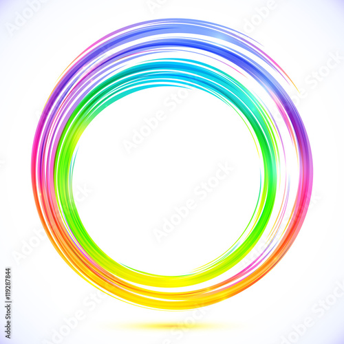 Rainbow vector abstract circle frame