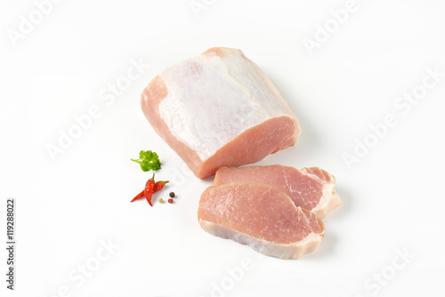 Raw boneless pork loin