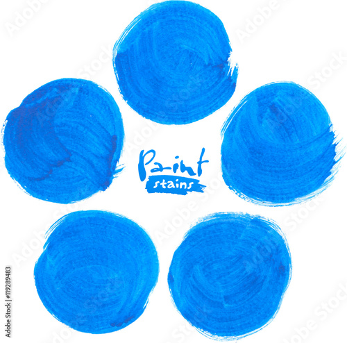 Blue vector  circlemarker stains set