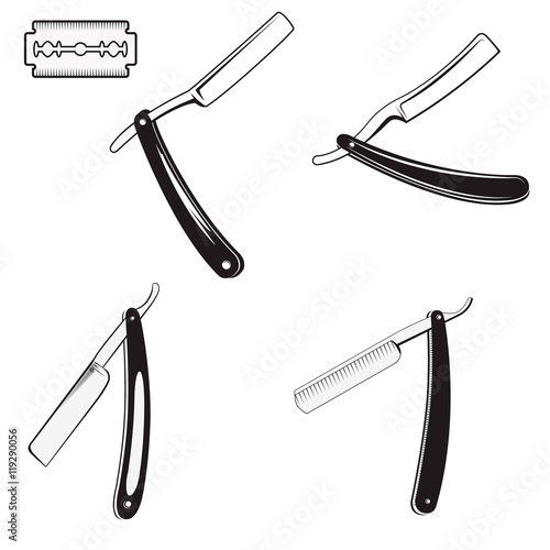 Set of the vector blades isolated on white background. Design el