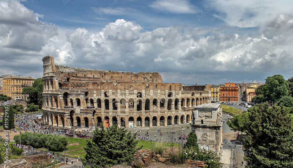 panorama of the Colosseum in Rome i