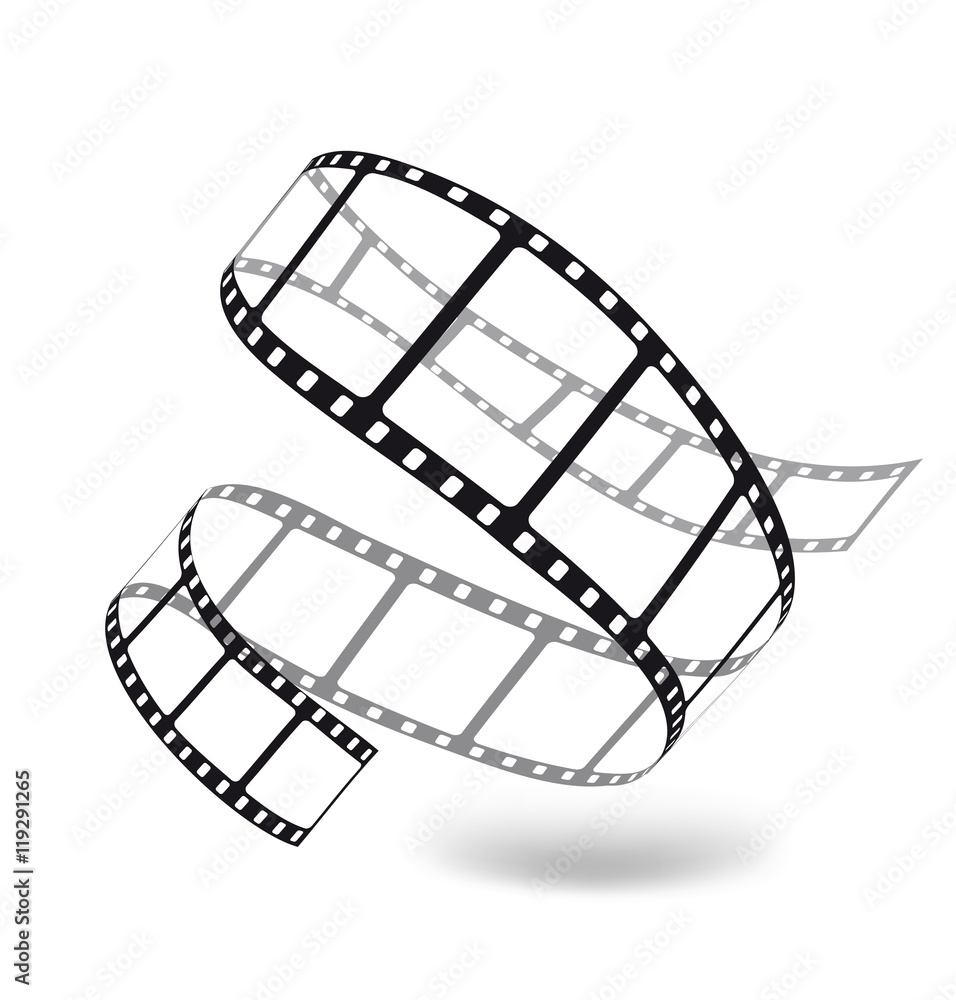 Fototapeta premium Cinema movie filmstrip on a white background. Vector illustration. Ready for your design.