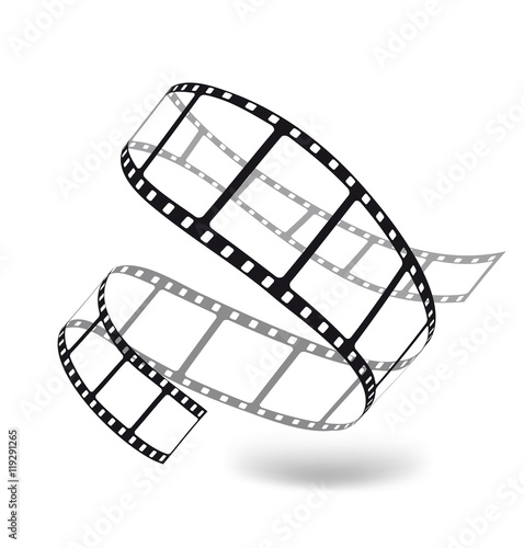 Cinema movie filmstrip on a white background. Vector illustration. Ready for your design.