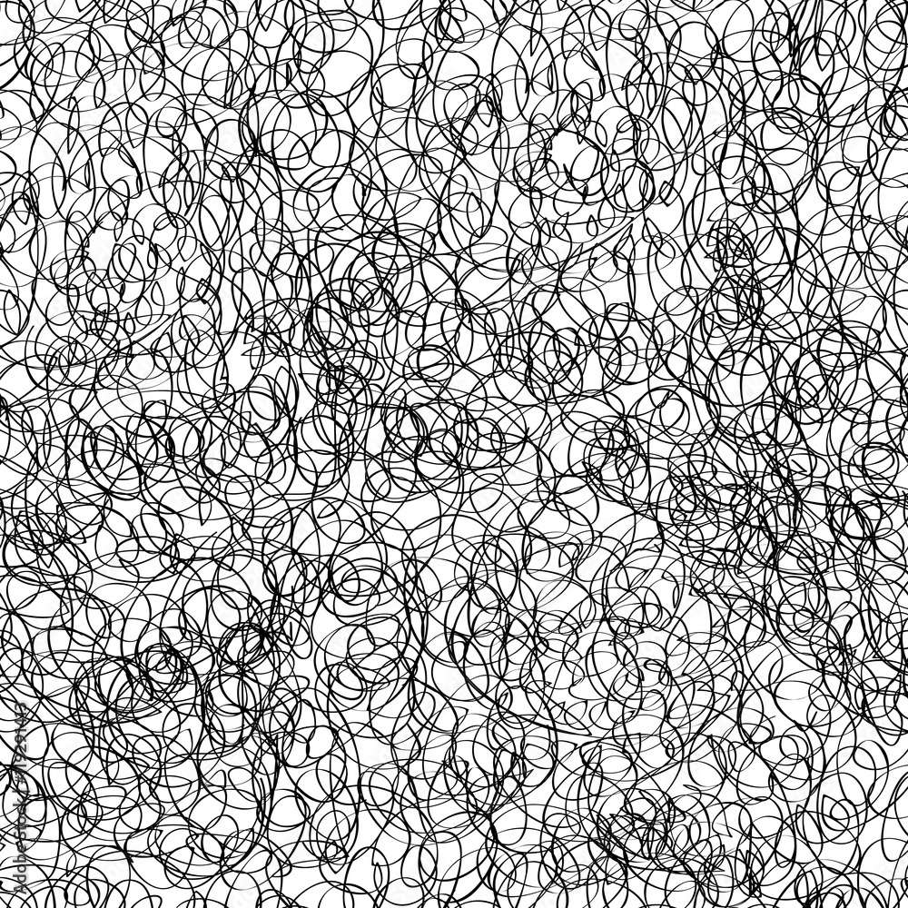 Obraz premium Abstract seamless pattern. Scribble chaotic line doodle texture