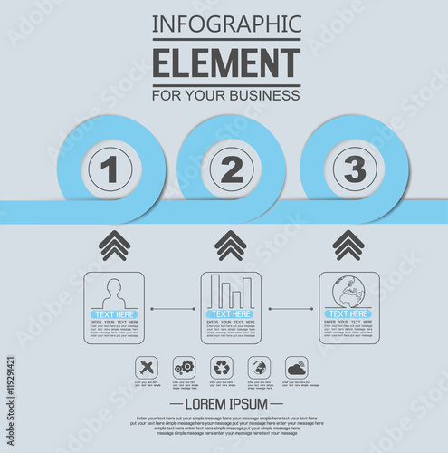 ELEMENT FOR INFOGRAPHIC  TEMPLATE GEOMETRIC FIGURE OVERLAPPING CIRCLES BLUE