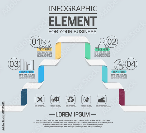 ELEMENT FOR INFOGRAPHIC  TEMPLATE GEOMETRIC FIGURE FOUR OPTIONS SIMPLE  THIRD EDITION