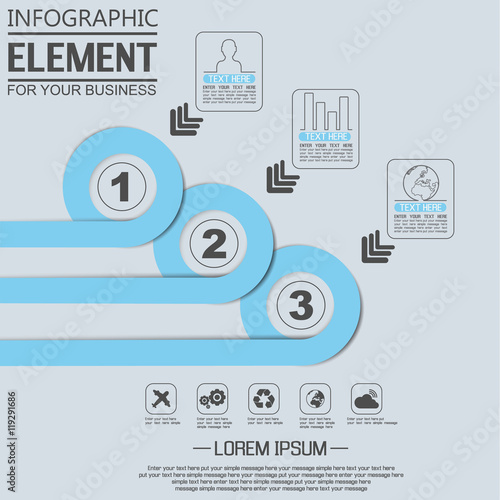 ELEMENT FOR INFOGRAPHIC  TEMPLATE GEOMETRIC FIGURE OVERLAPPING CIRCLES SECOND EDITION BLUE