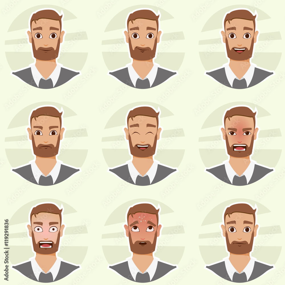 Fototapeta premium businessman emotions avatar