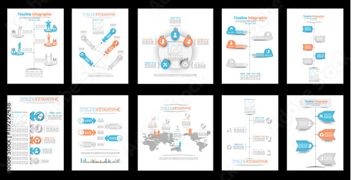 TIMELINE INFOGRAPHIC NEW STYLE COLLECTION 2 BLUE