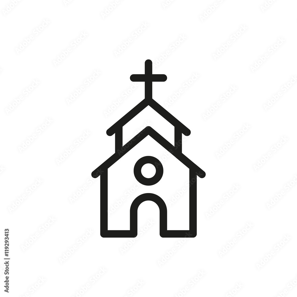 Cute Church or Chapel on white background Cute Church or Chapel on white background