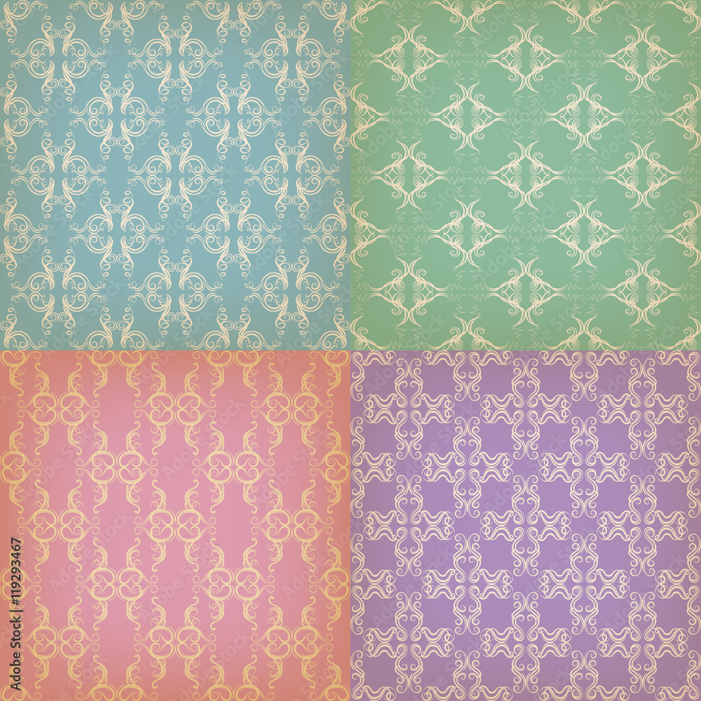 Set of seamless with graphic patterns Set of seamless with graphic patterns