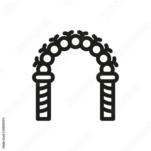 wedding romantic arch on white background