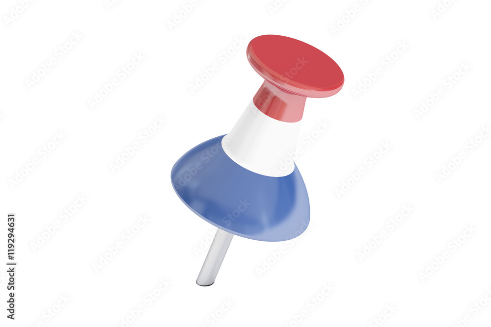 Push pin with flag of Netherlands, 3D rendering Push pin with flag of Netherlands, 3D rendering