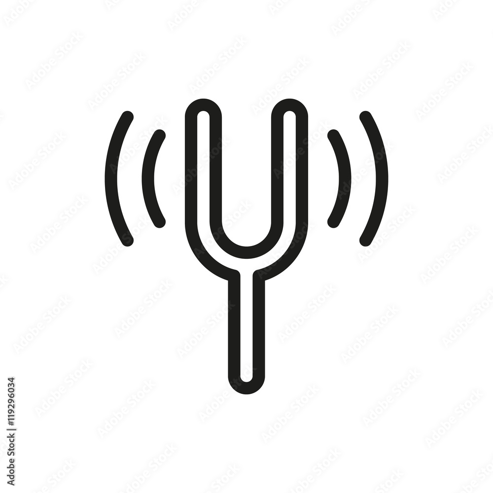 Camertone tuning fork icon on white background Camertone tuning fork icon on white background
