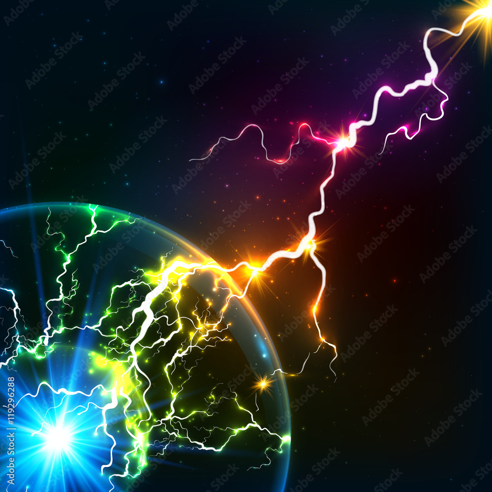 Rainbow colors shining cosmic plasma lightning Rainbow colors shining cosmic plasma lightning