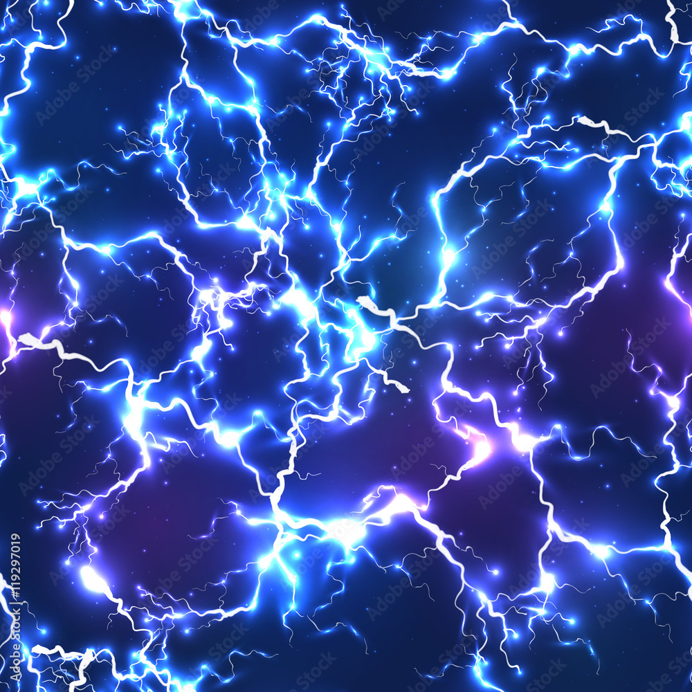 Abstract blue electric lightning seamless pattern Abstract blue electric lightning seamless pattern